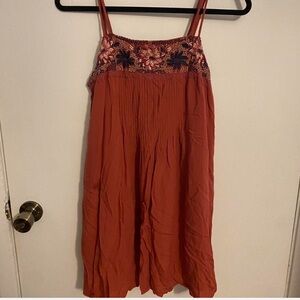 Coral mini floral dress